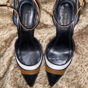 White House Black Market White,Brown & Black Heels